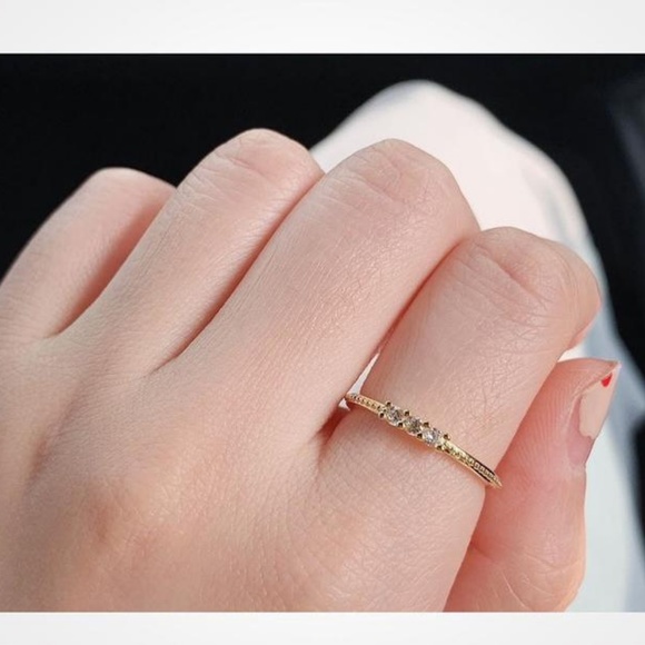 CZ Stacking Ring, Thin CZ Ring, - Picture 3 of 8